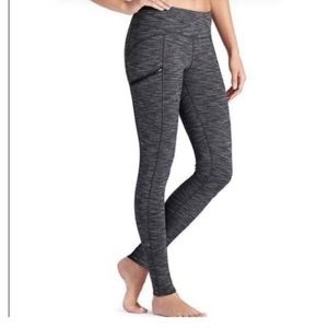 Athleta Grey and Black Criss Cross Drifter  Legging